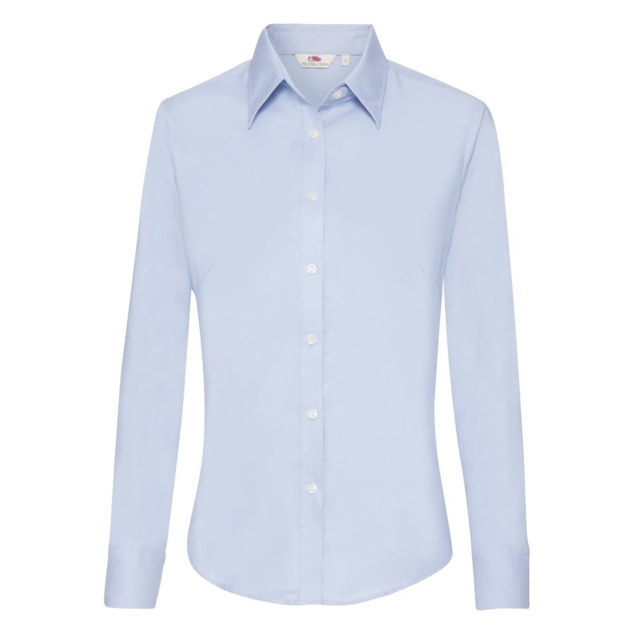 f9973f02-1788-11dd-9641-001f2908c552 Рубашка "Lady-Fit Long Sleeve Oxford Shirt", светло-голубой_M, 70% х/б, 30% п/э, 135 г/м2 1
