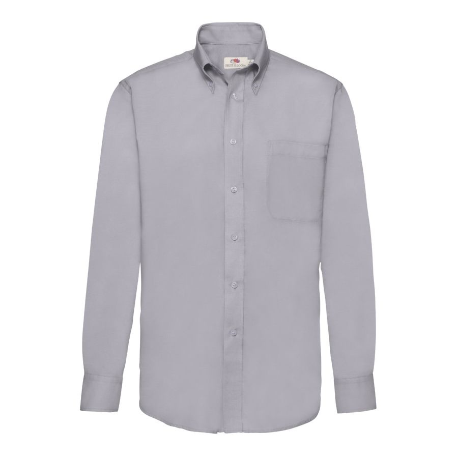 ffea165a-1788-11dd-9641-001f2908c552 Рубашка "Long Sleeve Oxford Shirt", светло-серый_L, 70% хлопок, 30% полиэстер, 135 г/м2 1