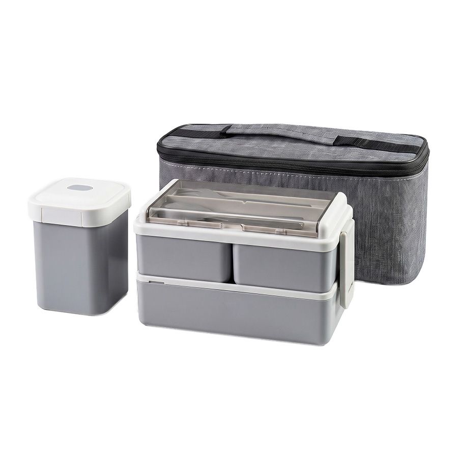 8ae8d08a-f7fa-11ef-967f-00155d640301 Ланч-бокс HANDY в термосумке; 29 x 10,5 x 13 см; серый 1