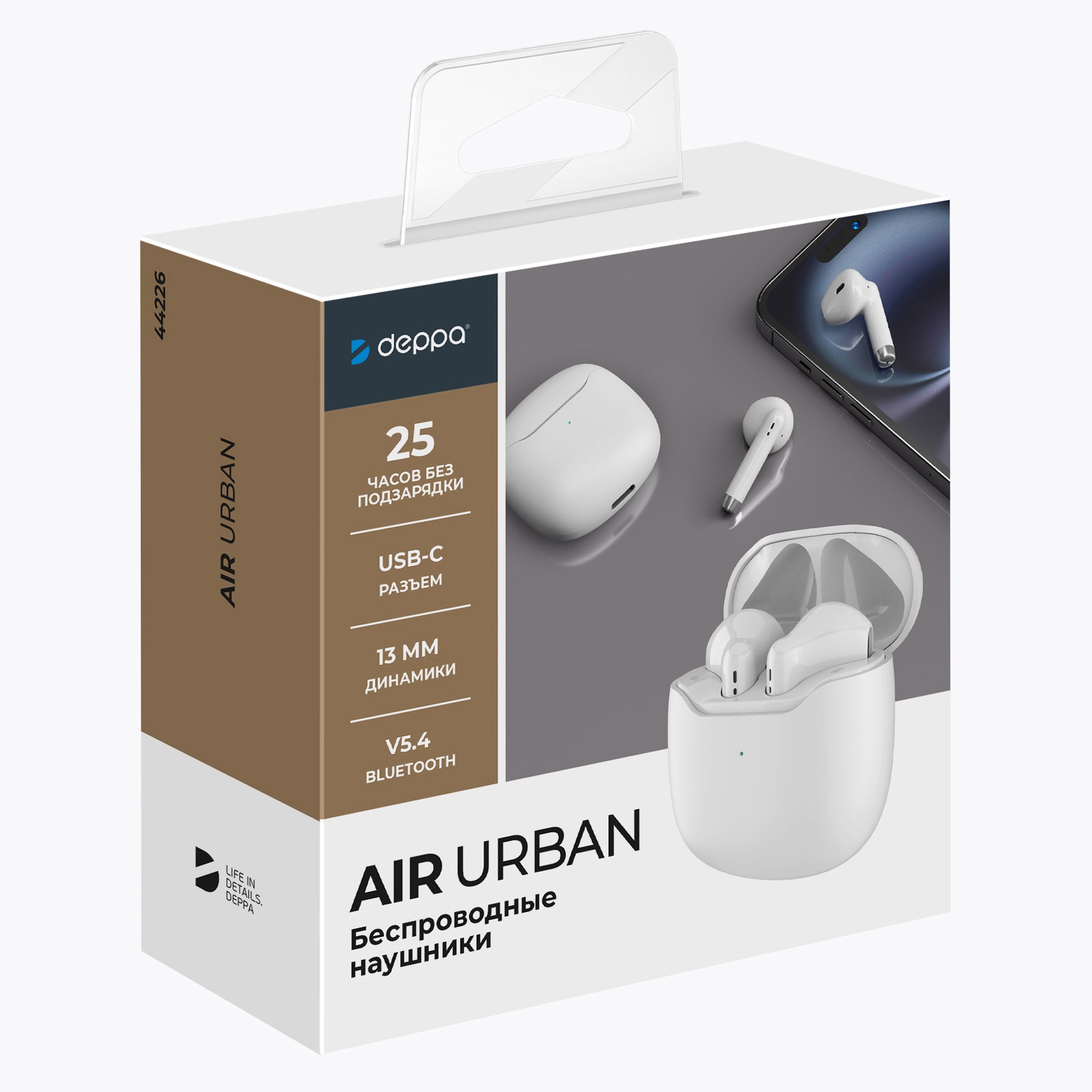 804a1afa8d99a06d.jpg Беспроводные наушники с микрофоном Air Urban, TWS, BT 5.3, 320 мАч 6