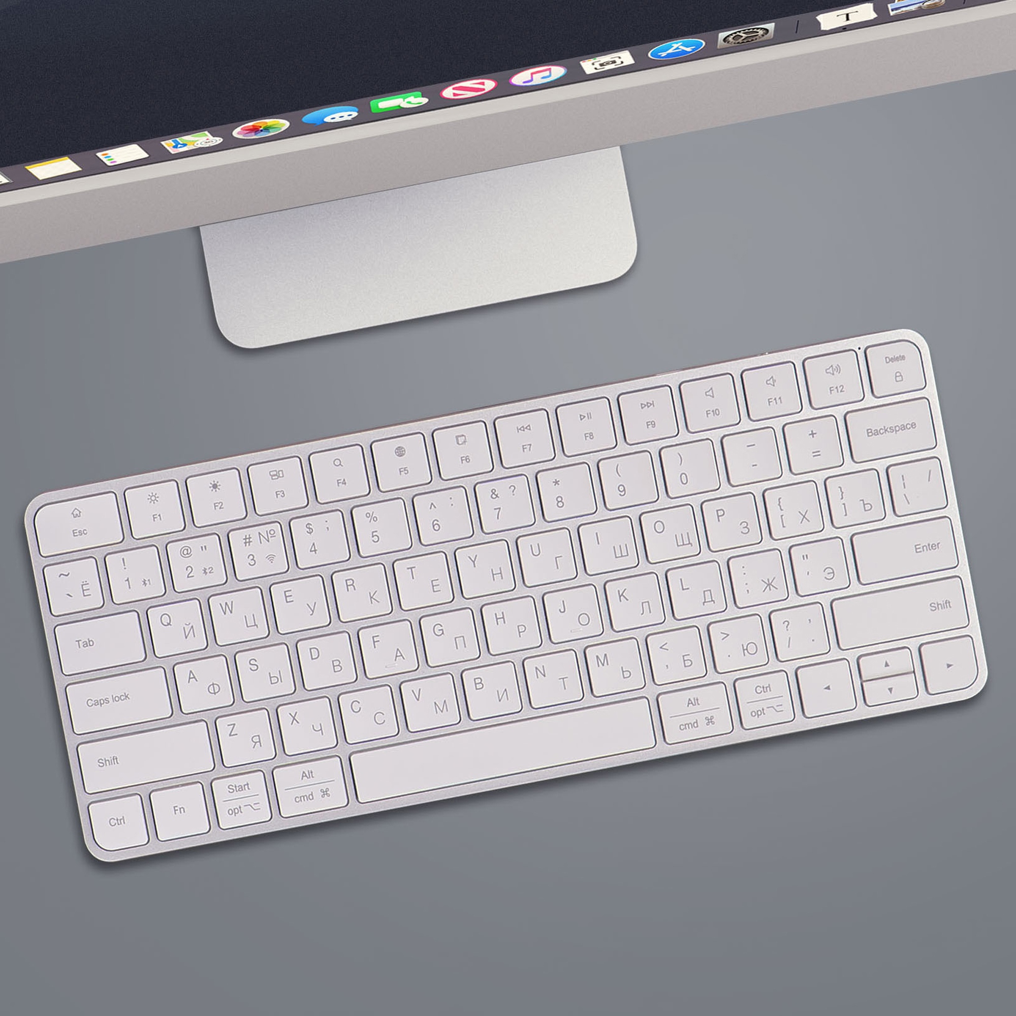 f94d5fa251d0533c.jpg Беспроводная клавиатура Air Keyboard для MAC, Windows, 500 мАч, алюминий 4