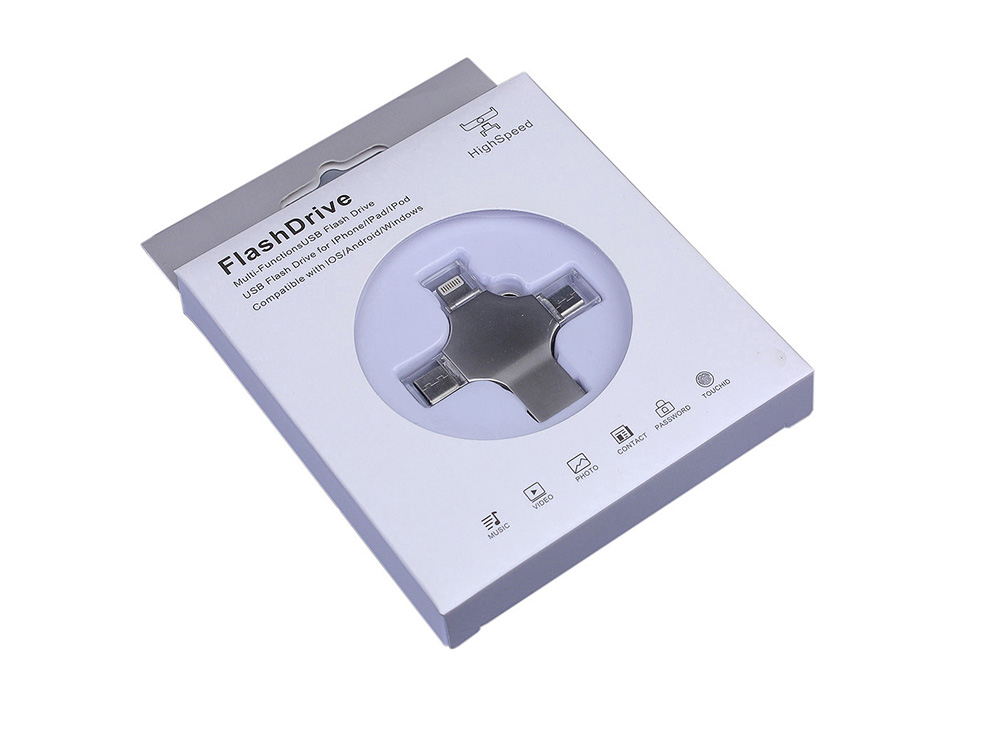5f31db15229f1bac.jpg USB 3.0-флешка на 256 Гб 4-в-1 с разъемами Micro USB, Type-C и Lightning 4