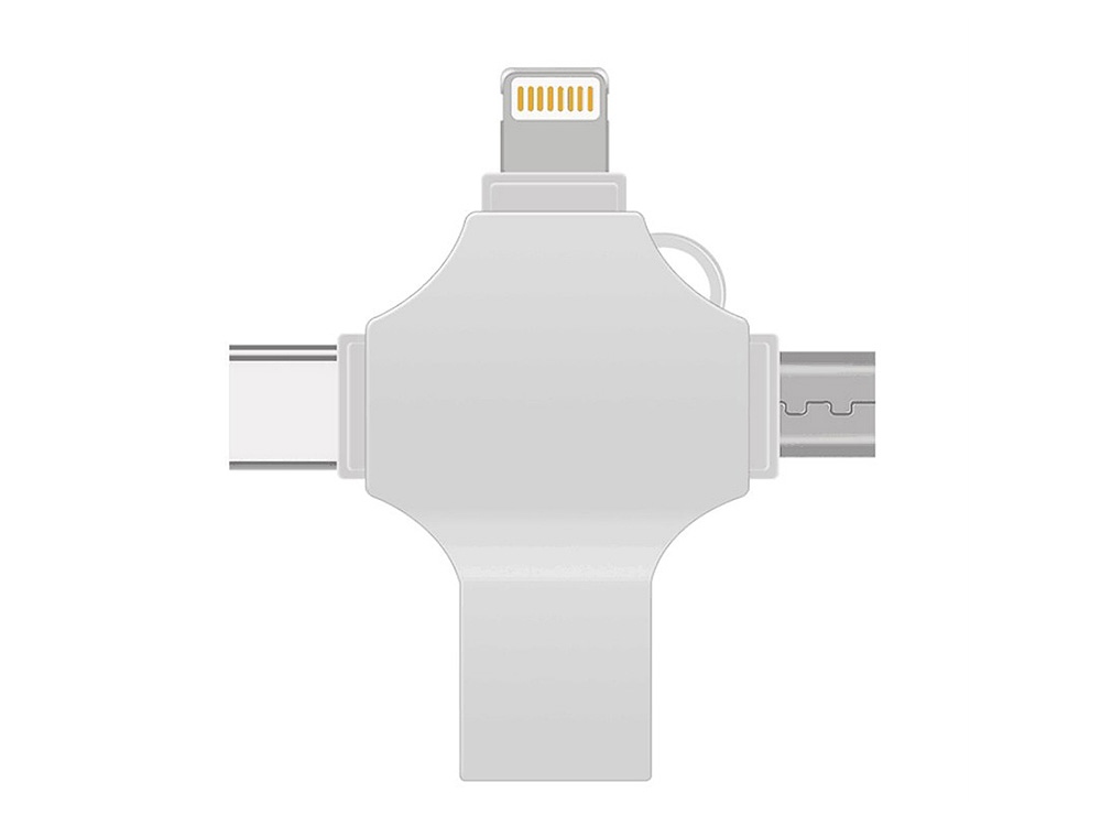 cf69b4987a4a2507.jpg USB 3.0-флешка на 256 Гб 4-в-1 с разъемами Micro USB, Type-C и Lightning 3